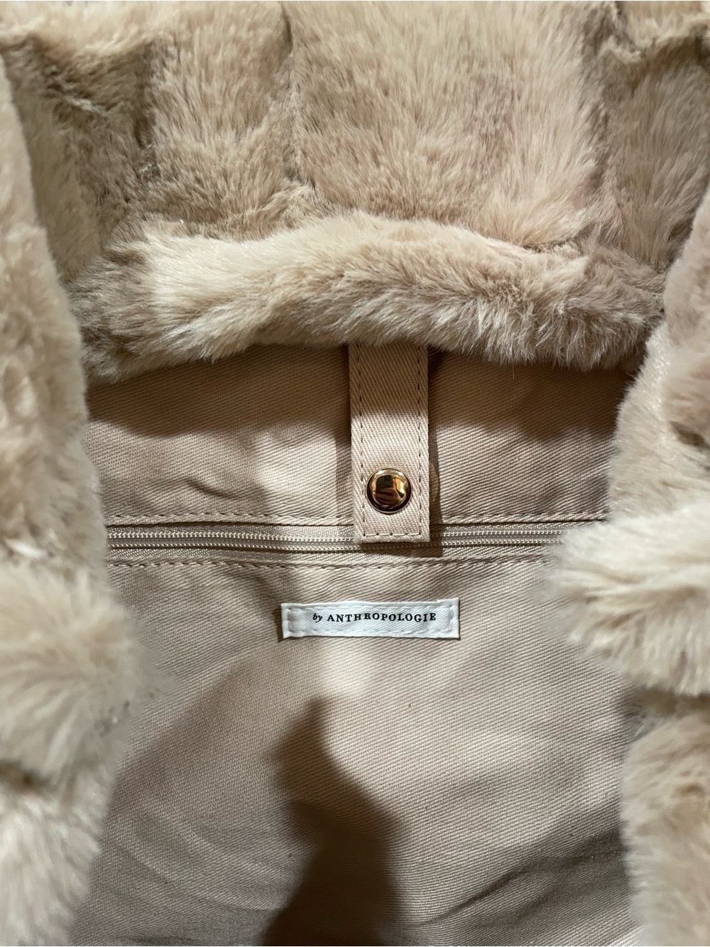 Anthropologie Plush Faux Fur Tote Bag